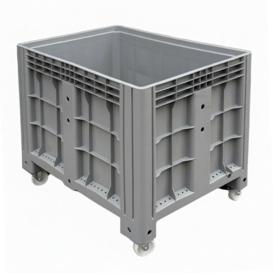 Арт. SD BOX 1208 S_колеса. Пластиковый контейнер сплошной